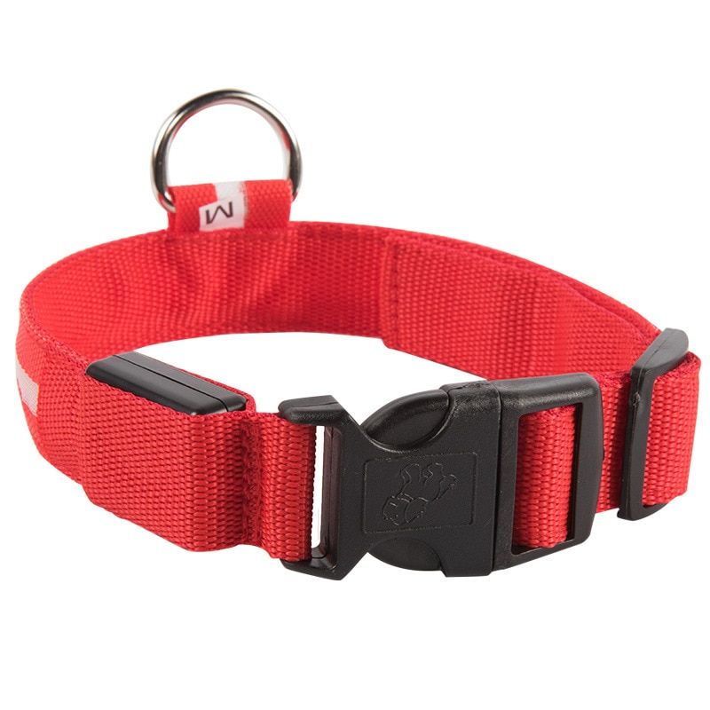 Red-L -Offre Spéciale Lumière Clignotante Brillant Collier De Chien De Compagnie Gemme Lumière Led Fournitures Produits Laisse De Ch