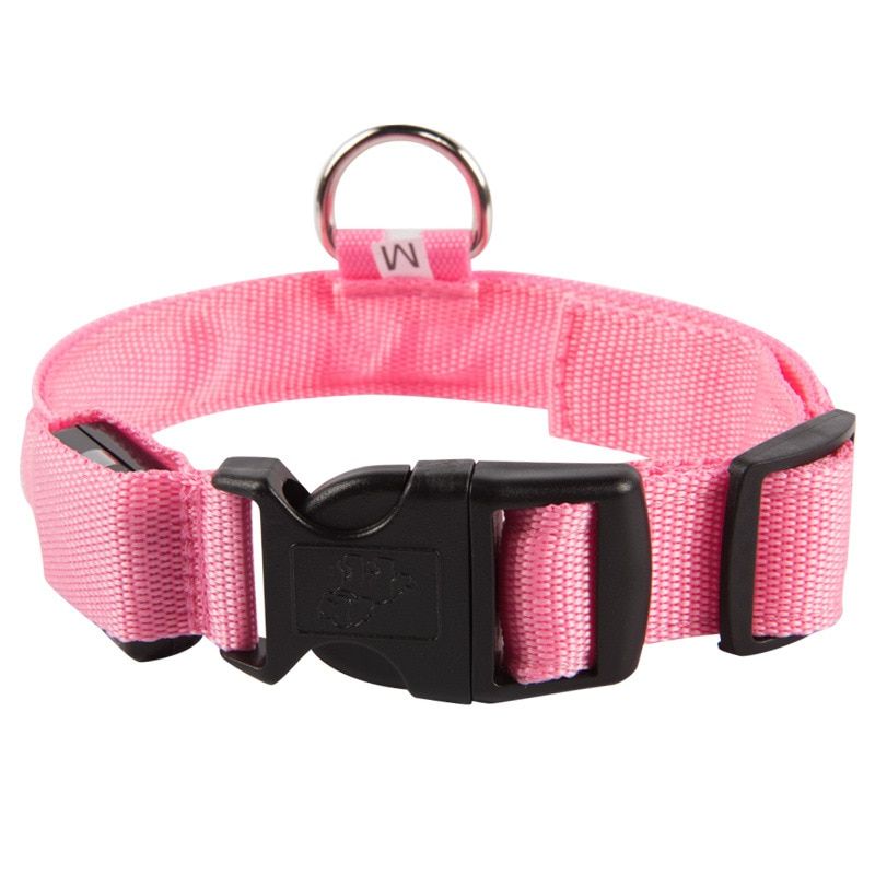 Comparer les prix de Pink-M -Offre Spéciale Lumière Clignotante Brillant Collier De Chien De Compagnie Gemme Lumière Led Fournitures Produits Laisse De C