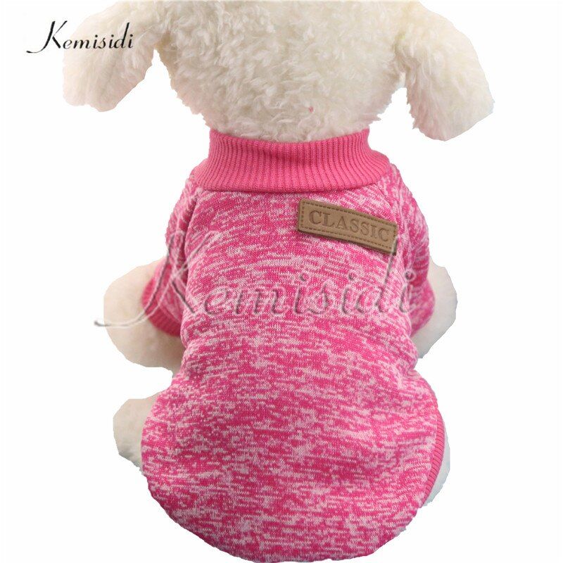 Rose Pink-Xl -Kemisidi Pull En Laine Pour Chiens Et Chats Dix Couleurs, Vêtement Classique En Polaire Douce, À La Mode, Automne Et H