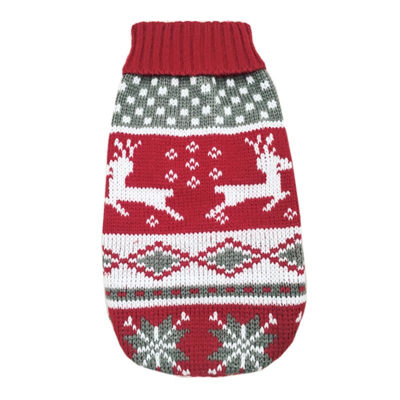 Red Two Deers-12 -Mignon Chat Pull Pull Hiver Chaud Vêtements Pour Animaux De Compagnie Pour Chats Kedi Chaton Sweat Chat Costume Vê