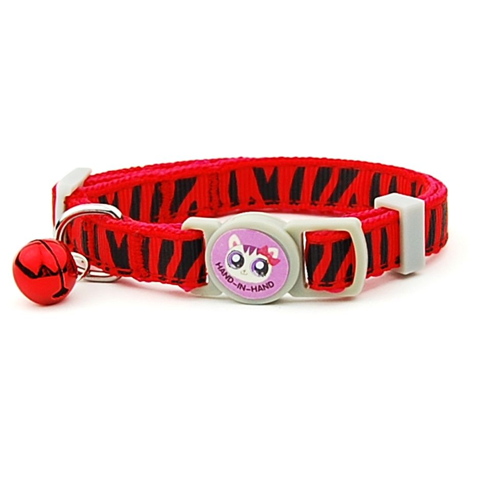 Red Zebra Grain-Width 1.0cm -Collier Pour Chat, Accessoires De Sécurité Pour Animaux Domestiques, 3 Pièces/Lot