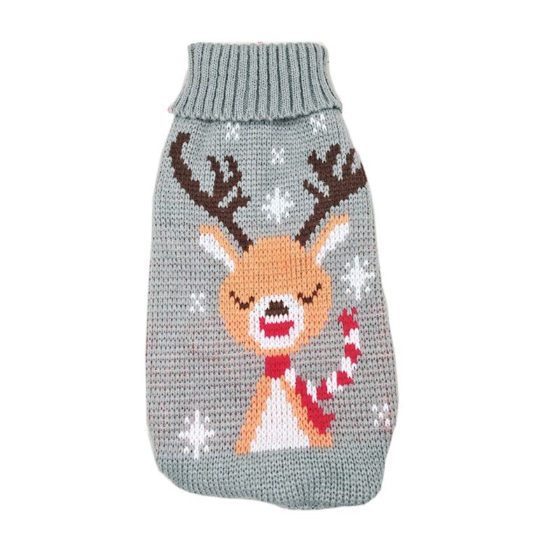 Gray Deer-16 -Hiver Chaud Animal Chat Vêtements Dessin Animé Chat Pull Pour Chats Kedi Katten Pull Animaux Vêtements Mascotas Gotas