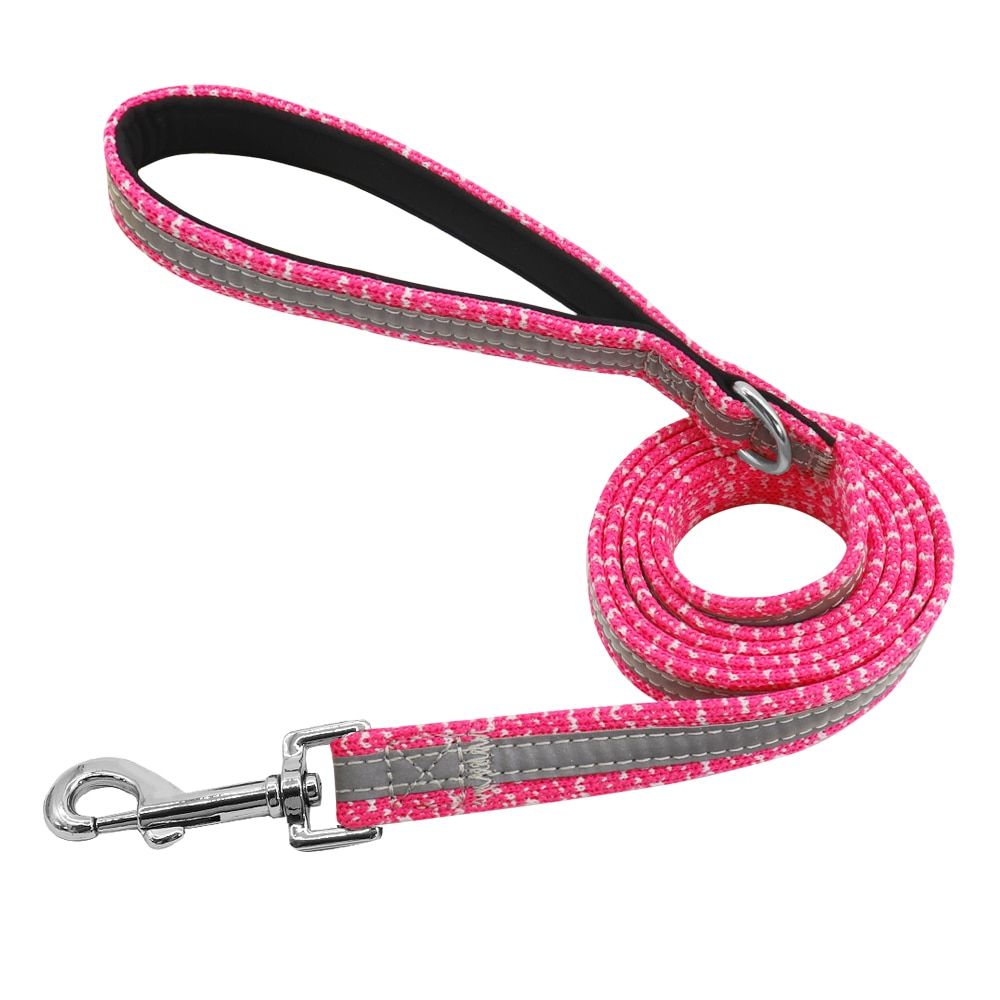 Rose-5ft( 150cm ) -Laisse Réfléchissante En Nylon Pour Chien, Accessoire Pour Animaux De Compagnie, Accessoire D'entraînement À L