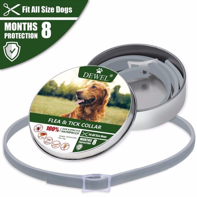 Gris-63cm -Collier Ajustable Pour Chien, Anti Puces, Moustiques, Tiques, Accessoires Pour Animaux De Compagnie, Imperméable, À Base
