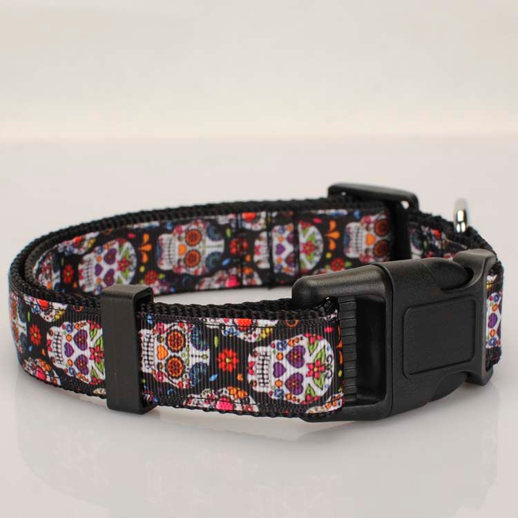 Collar 26cm To 36cm -Collier De Crâne De Tatouage Pour Chien, 1 Pouce, 25mm, Laisse Pour Chien, Ceinture De Sécurité, 1 Pouce, Crâne