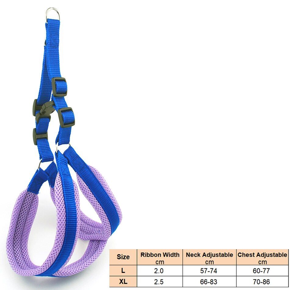 Blue Harness Sd-L 2.0 Cm -Gilet Pour Chien, Laisse En Maille Solide Et Respirante, Produits Pour Animaux De Compagnie, Ajustable, Po
