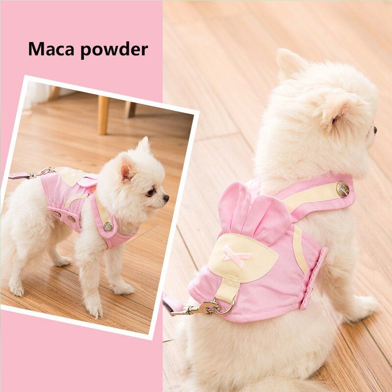 Maca Pink-Xxl -Harnais Pour Chien Et Ensemble De Laisse En Tissu Tissé Chat Et Chiot Gilet Harnais Mène À La Traction Des Chiens De