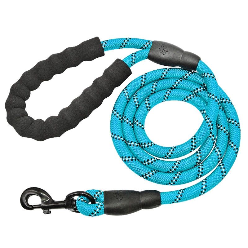 Blue-1.2cmx150cm -Mysudui ? Laisse Réfléchissante Pour Chien, En Nylon, Ceinture De Traction, Corde De Course, Brille Dans La Nuit,