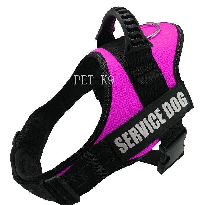 Pink-M -Offre Spéciale Pour Animaux De Compagnie Corde Réfléchissante Poignée En Nylon Réglable 8 Couleurs Grand Service Chien Harna