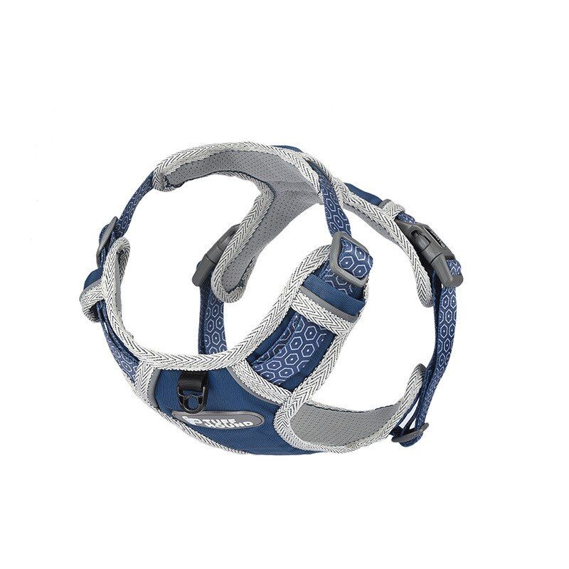 Bleu-M -Petits Et Moyens Chiens Chat Harnais Avec Laisse De Chien Bulldog Corgi Harnais Gilet Sports De Plein Air Formation Harnais