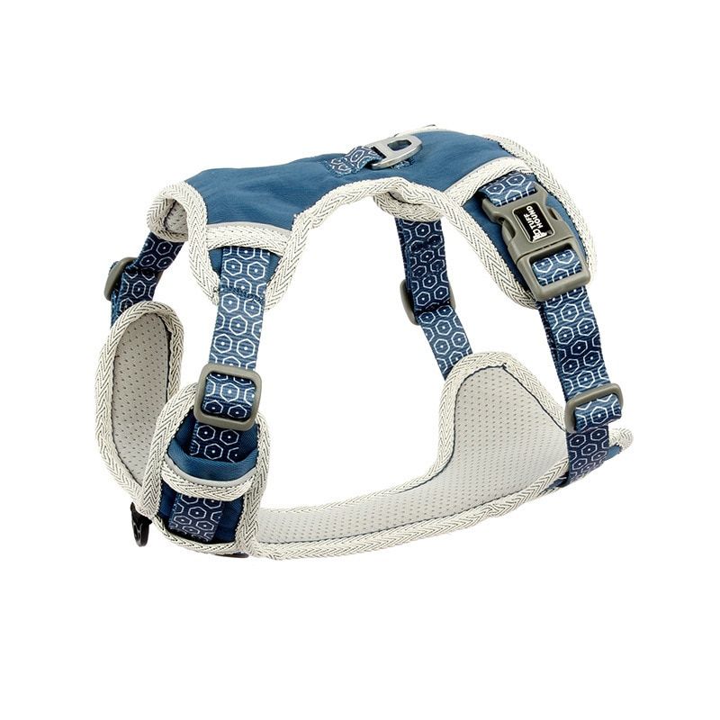 Blue Harness-L Chest 56-73cm -Animal De Compagnie Chien Chat Ensemble De Harnais Pas De Traction Bouledogue Français Chiot Réfléchis