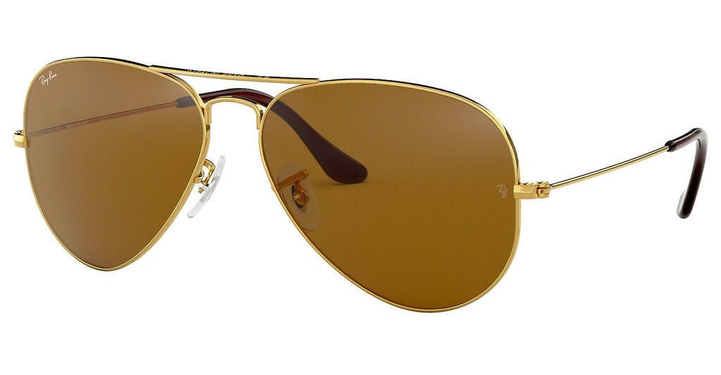 RAY BAN Lunettes de soleil Aviator Or / Mixte Neuf - vue 3