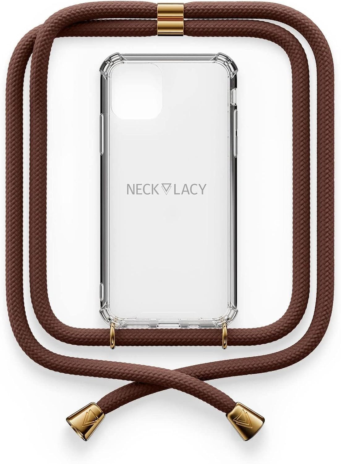 The Phone Necklace - Collier Pour Telephone Portable Iphone 12 Pro Max En Noisette Brown | Etui Transparente Pour Portable Avec Cordon De Haute Qualite ¿¿ Porter Autour Du Cou