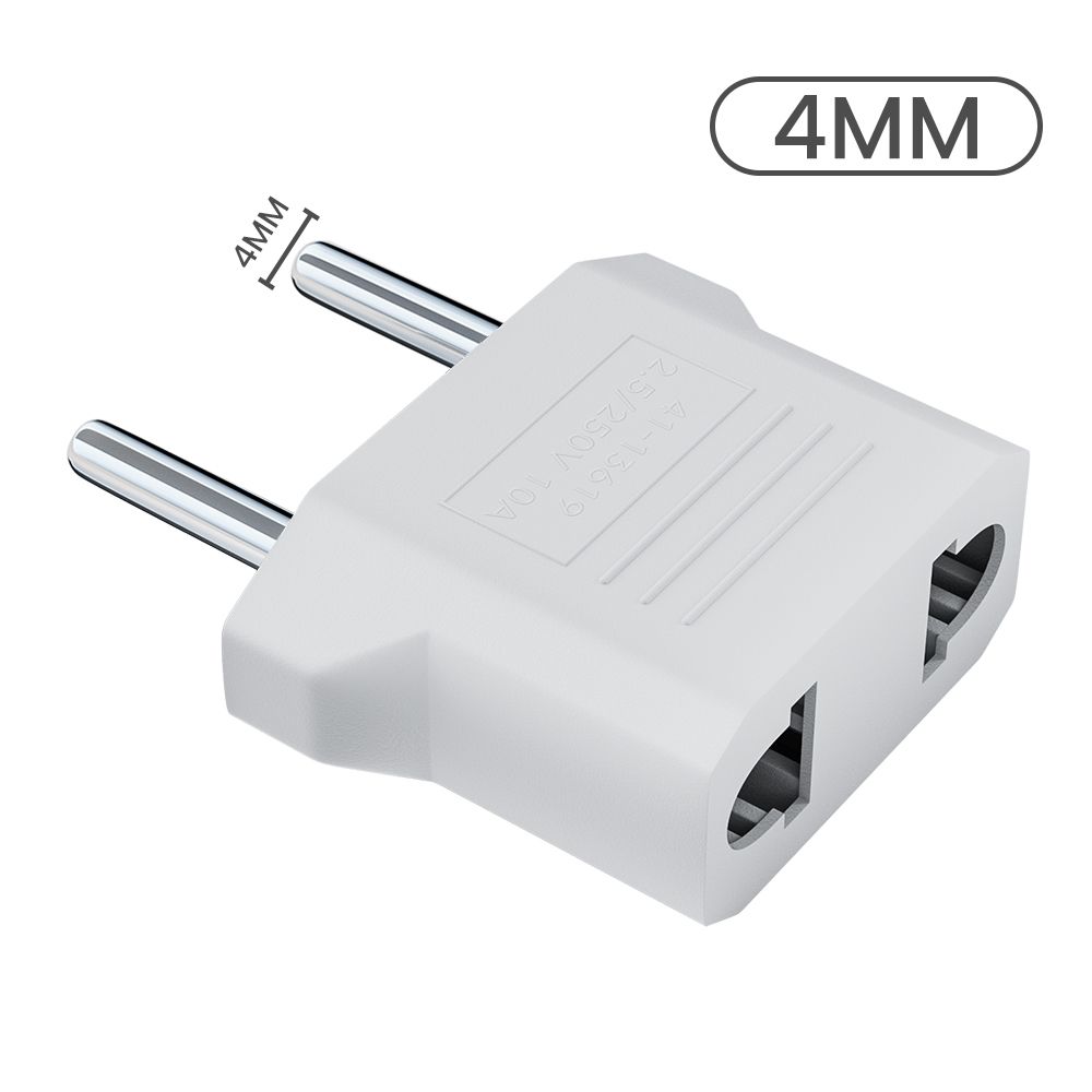 OlPG-Adaptateur de prise US vers EU,convertisseur de prise EU US vers Euro,Keria Brésil,adaptateur d'alimentation de voyage américain,prise,4.8mm,4.0mm,1-10 pièces - Type White 4MM-3PCS