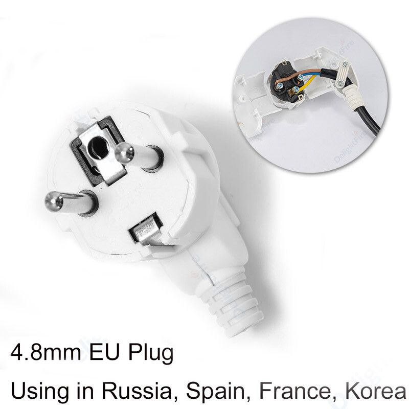 Adaptateur de prise ue,prise électrique rewirable,4.0mm,prises mâles,Schuko,France,allemagne,rallonge - Type 4.8mm eu plug-1pcs #A