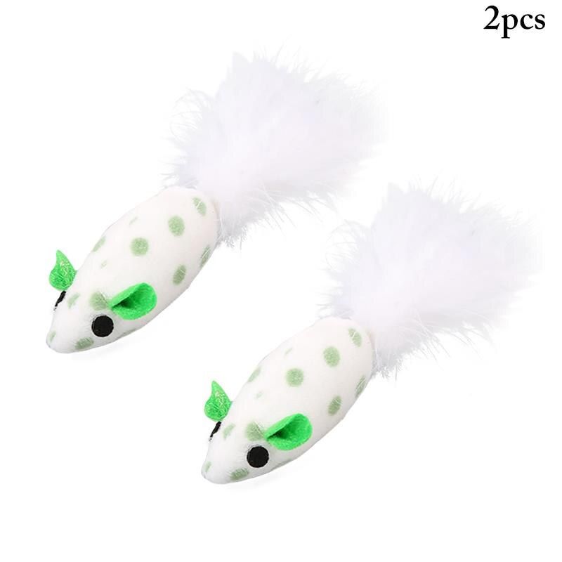 Legendog 2 Pièces/Ensemble Drôle Chat Jouets Souris Forme Peluche Chat Interactif Jouets Fournitures 4