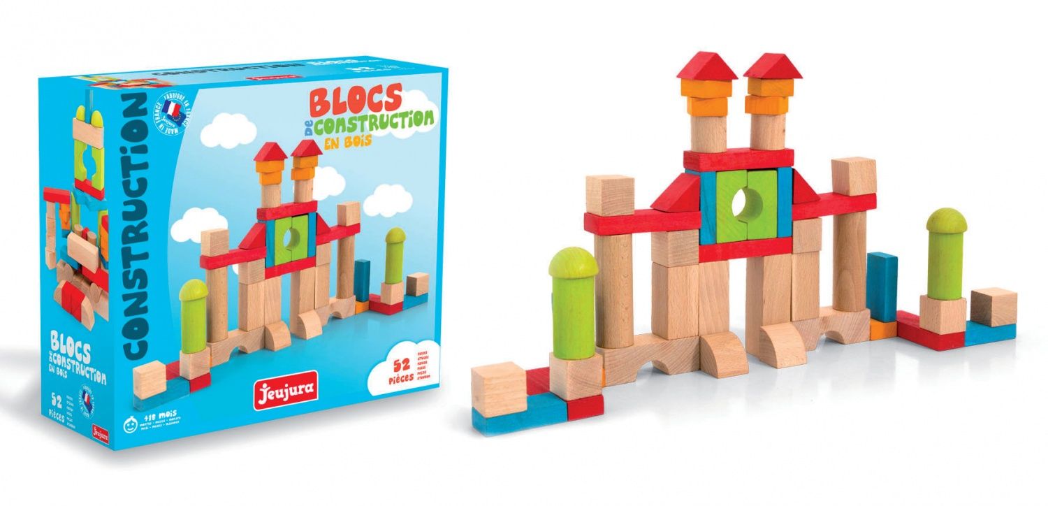 Jeu De Construction Construire Blocs 52 P. En Bois