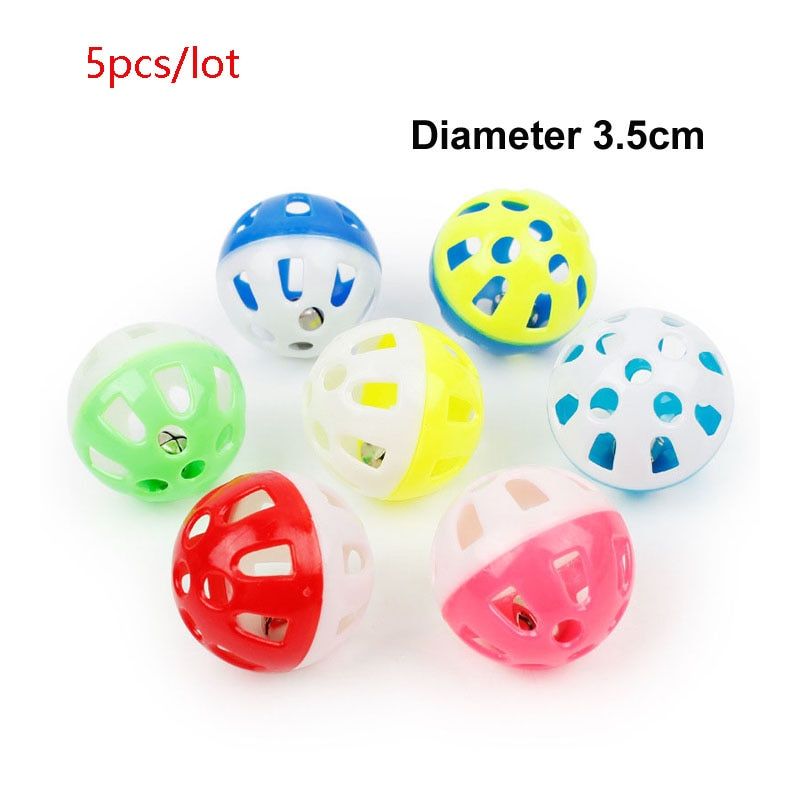Jouets En Balles Pour Chat, Avec Cloche Et Cloche, Jouets D'intérieur Pour Chatons, 5 Pièces/Lot, Plastic Ball