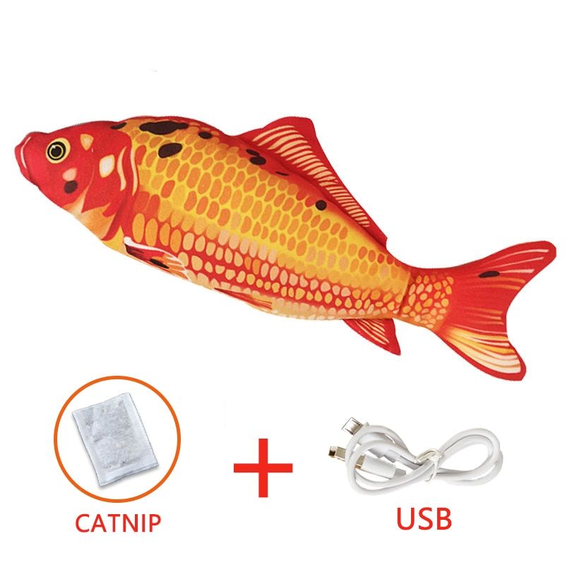 Animal De Compagnie Doux Électronique Poisson Forme Chat Jouet Électrique Usb Charge Simulation Pois Typee