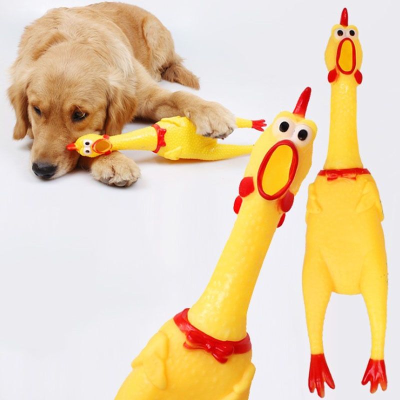31cm 40cm Hurlant Poulet Chien Jouets Presser Son Chat De Compagnie Jouet Chiens Jouets Pour Gr Yellow 40cm