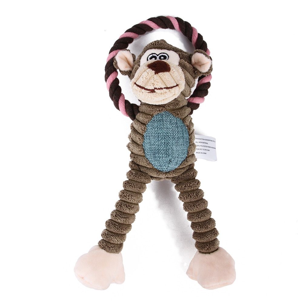 Jouets En Peluche Pour Les Chiens  Puzzle En Forme De Chien, Résistant À La Morsure, Dents Vocales Monkey S