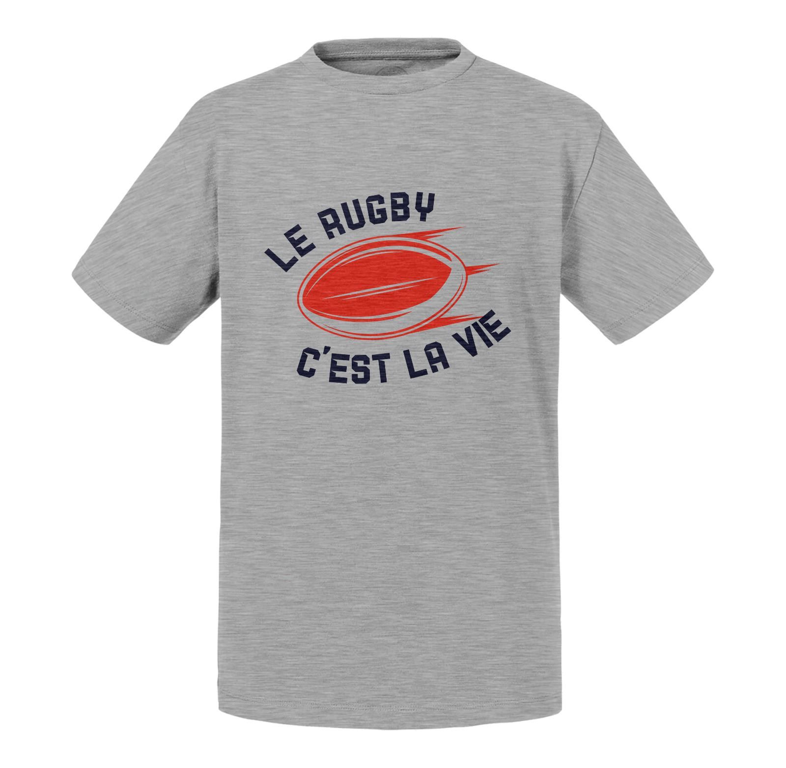 T-Shirt Enfant Le Rugby C'est La Vie Sport Xv Ballon Stade France