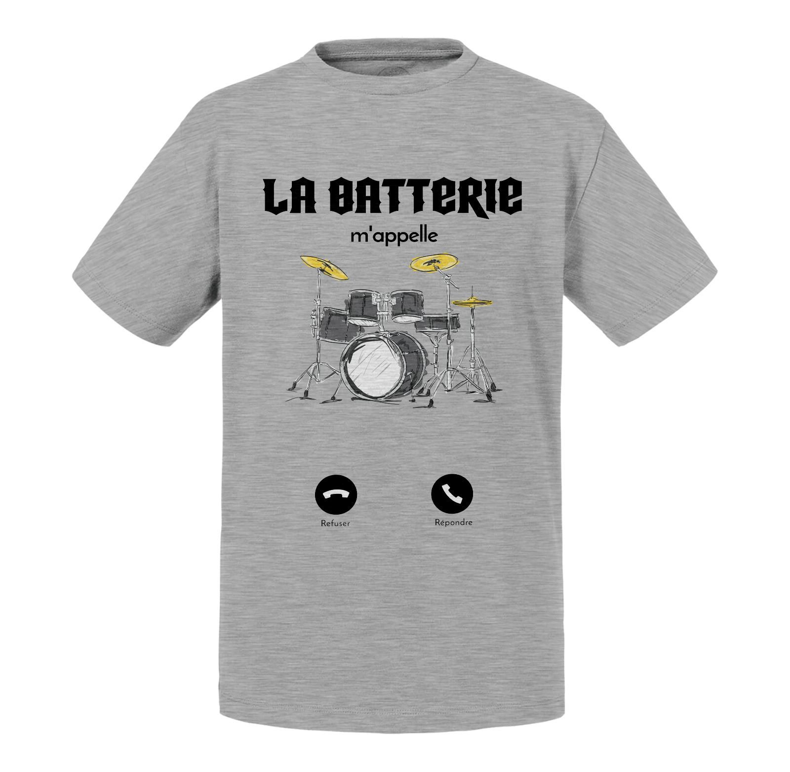 T-Shirt Enfant La Batterie M'appelle Musique Passion