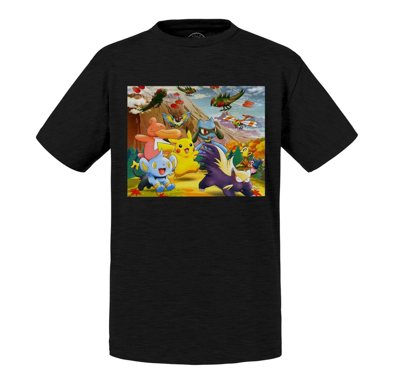 T-Shirt Enfant Pokemon A La Montagne Volcan Anime Jeux Vidéo