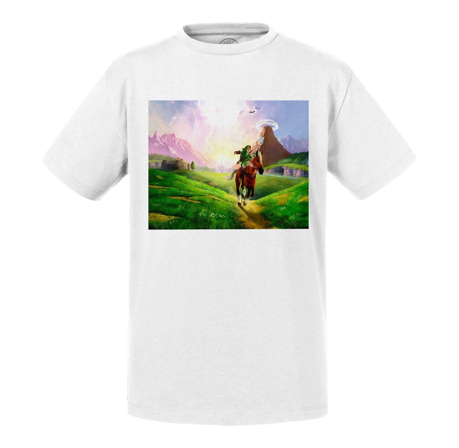 T-Shirt Enfant Zelda Plaine Hyrule A Cheval Jeux Video