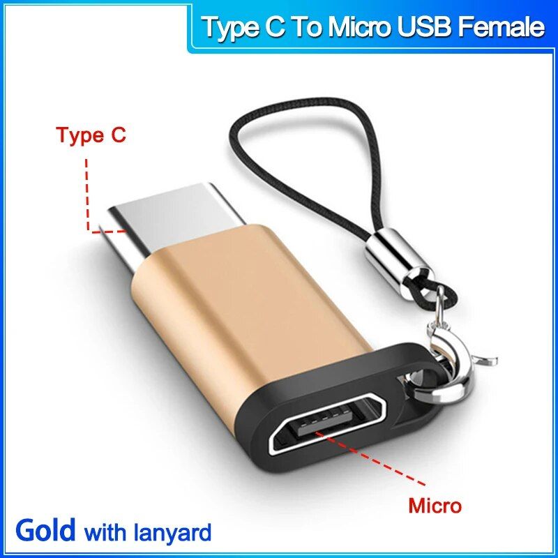 Adaptateur OTG de Type C vers USB 3.0 pour Macbook,Xiaomi,Micro Procureur,Connecteur Mâle vers Femelle,Samsung,Convertisseur - Type TypeCtoMicro F gold