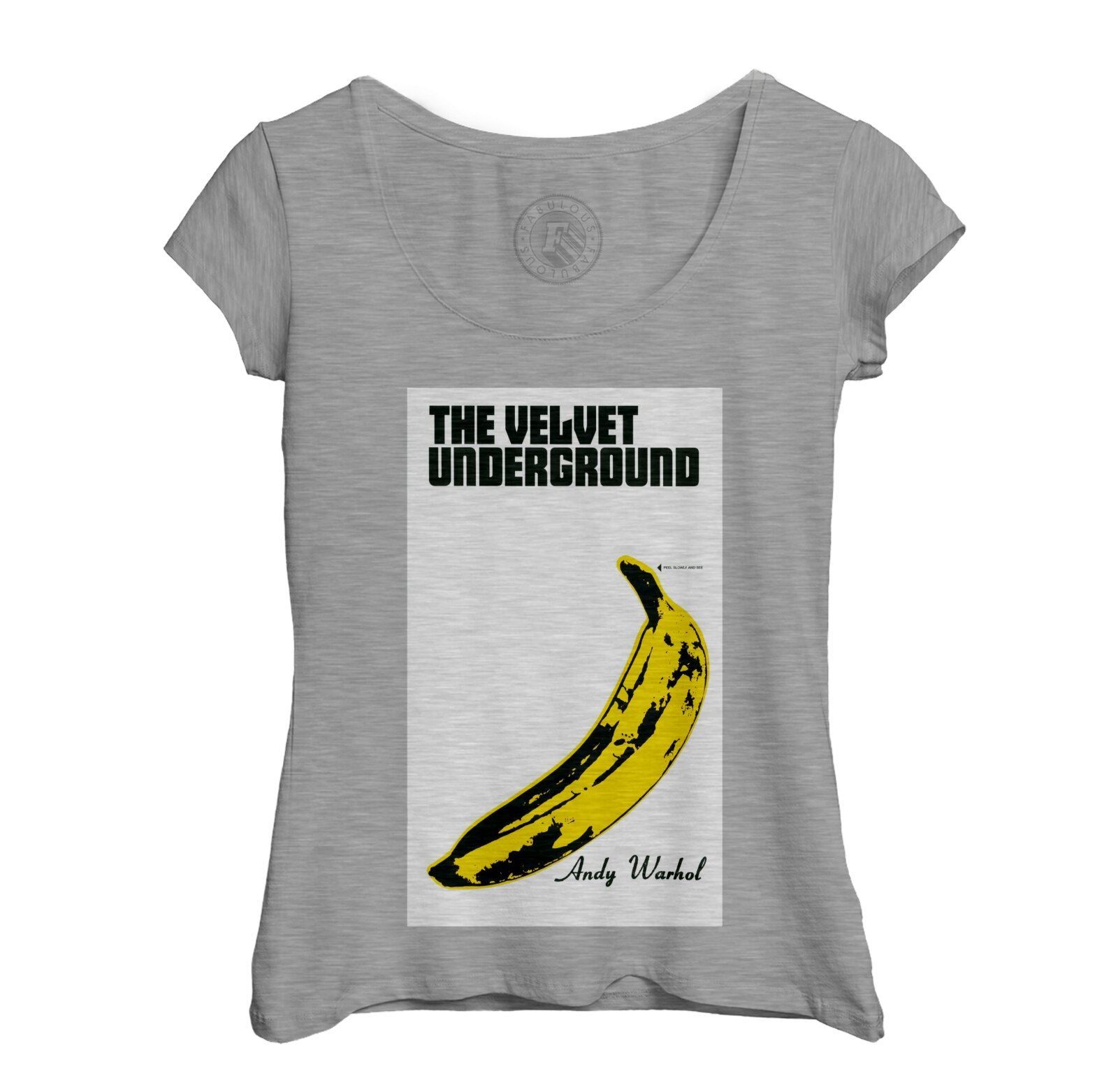 T-Shirt Femme Col Echancré The Velvet Underground Andy Warhol Rock 70's Vintage