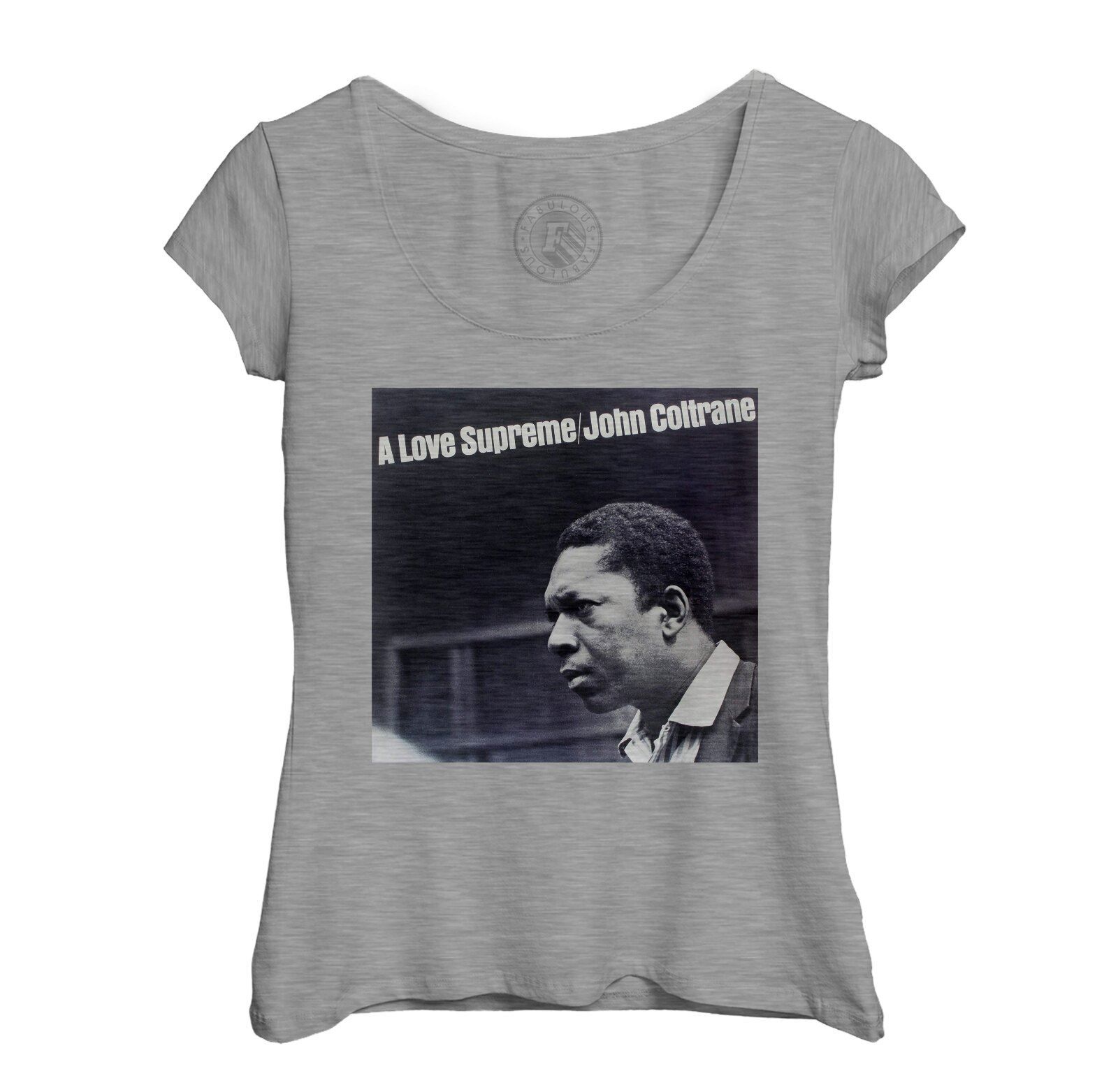 T-Shirt Femme Col Echancré John Coltrane A Love Supreme Album Cover Jazz Saxophone