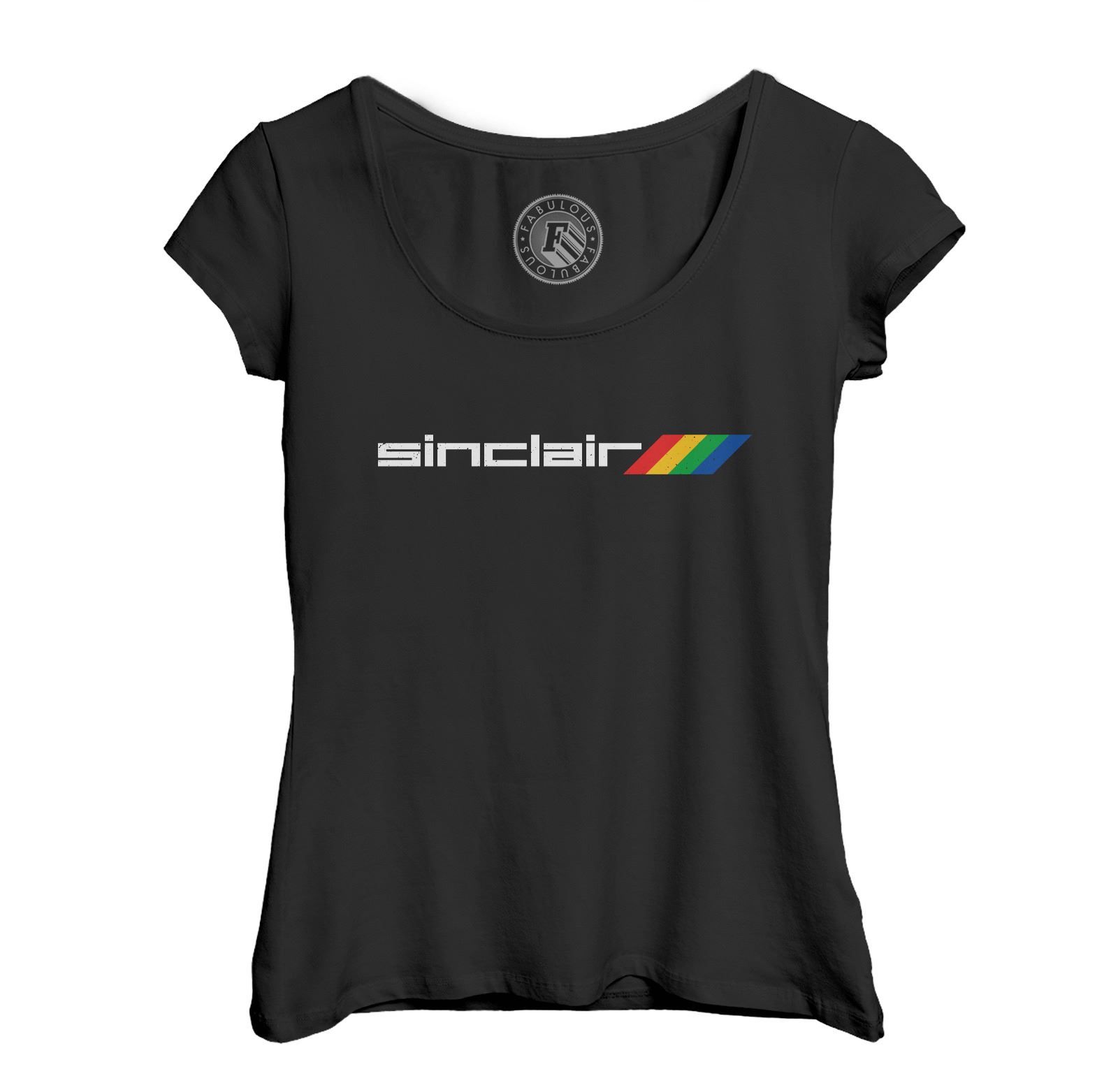 T-Shirt Femme Col Echancré Sinclair Console Jeux Vidéo Retro Gaming Vintage