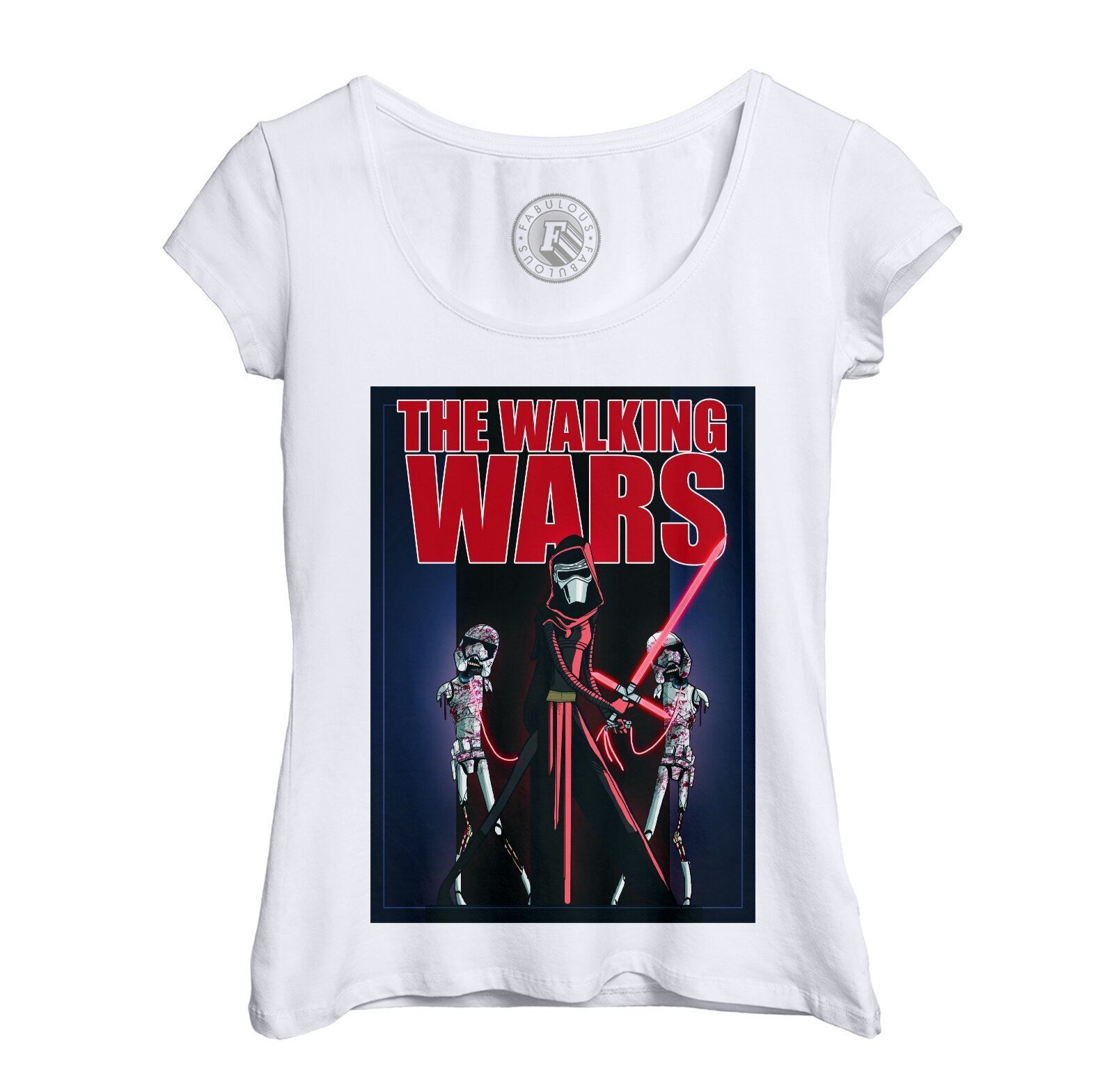 T-Shirt Femme Col Echancré Game Of Geek The Walking Wars Walking Dead Star Wars Humour