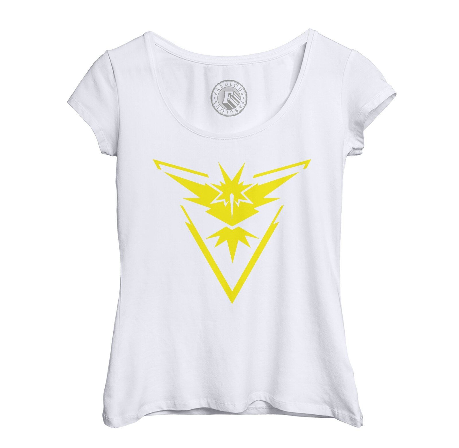 T-Shirt Femme Col Echancré Pokemon Go Equipe Intuition Geek Jeux Video