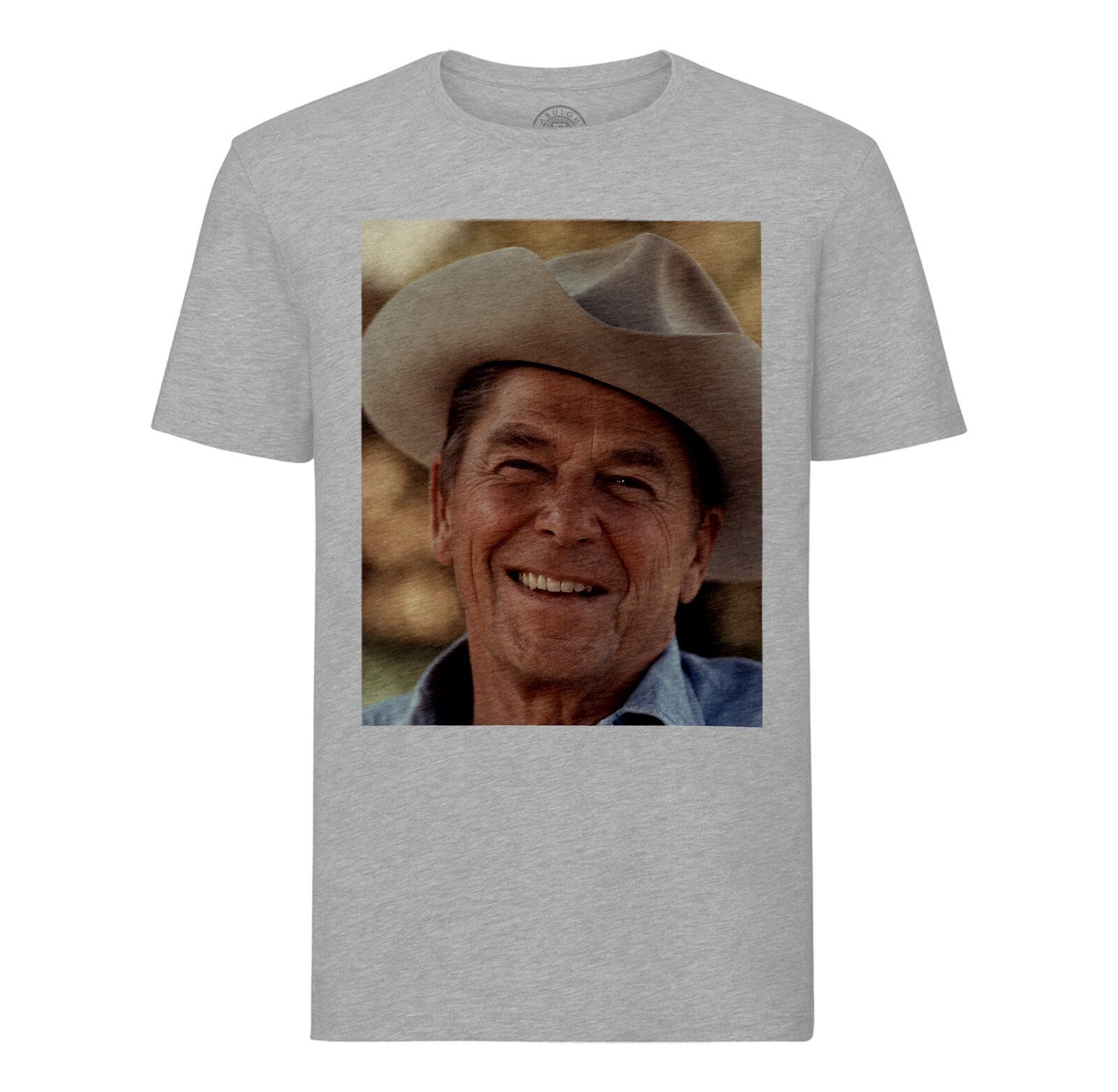 T-Shirt Homme Col Rond Ronald Reagan President Etats Unis Chapeau Cowboy