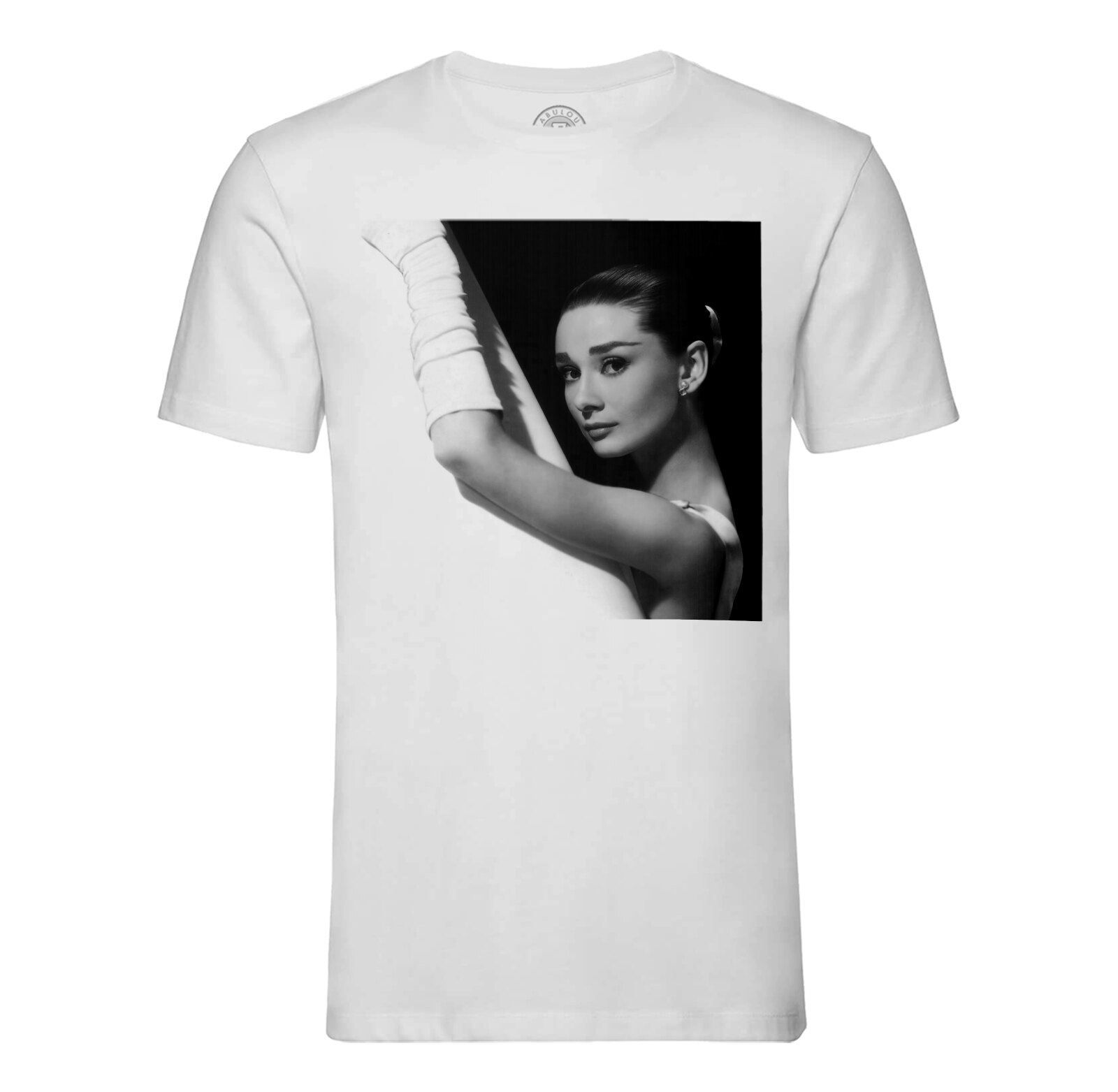 T-Shirt Homme Col Rond Audrey Hepburn Actrice Portrait Gants Star Photo Vintage