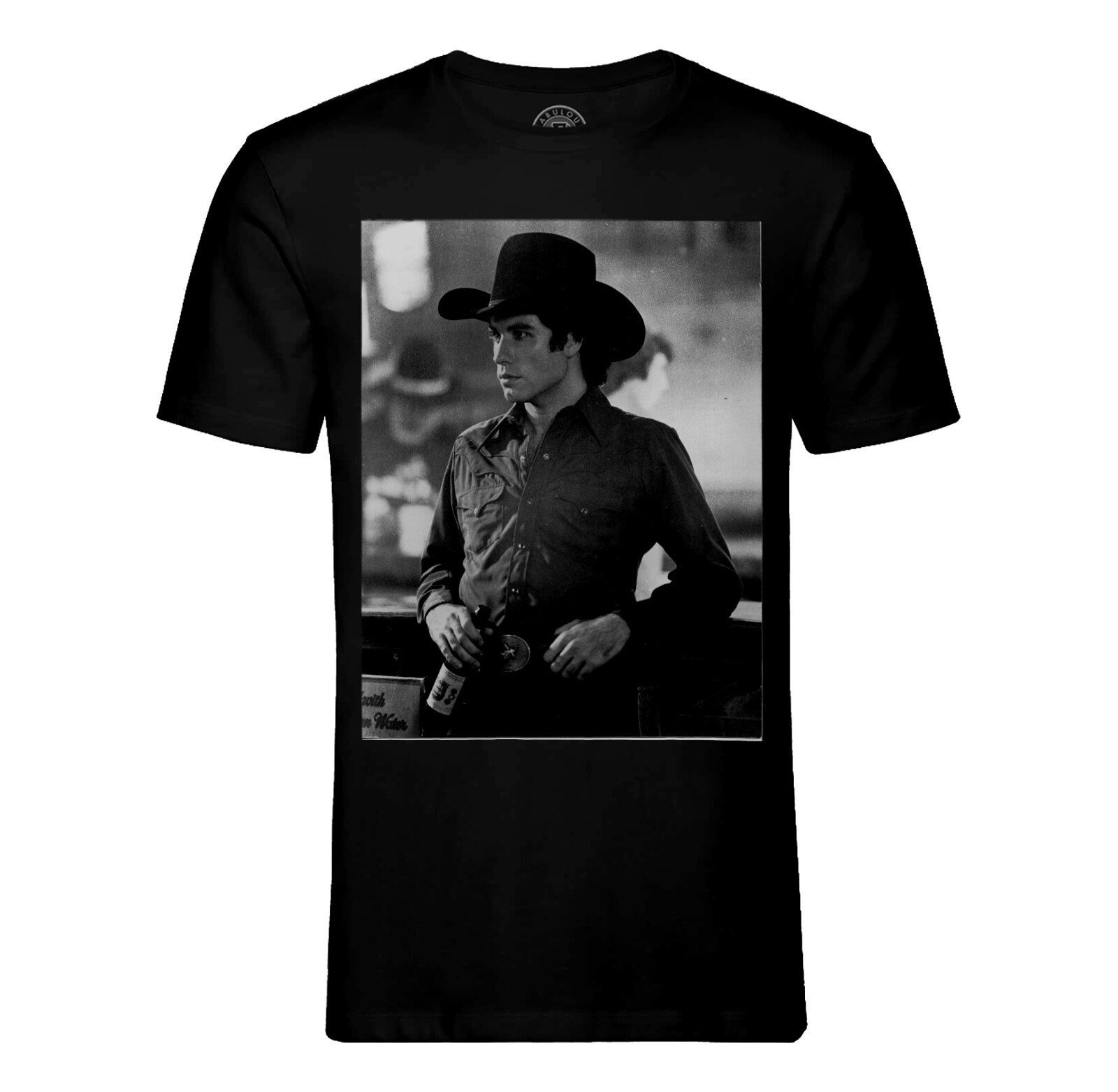 T-Shirt Homme Col Rond John Travolta Chapeau Cowboy Style Swag Photo Vintage