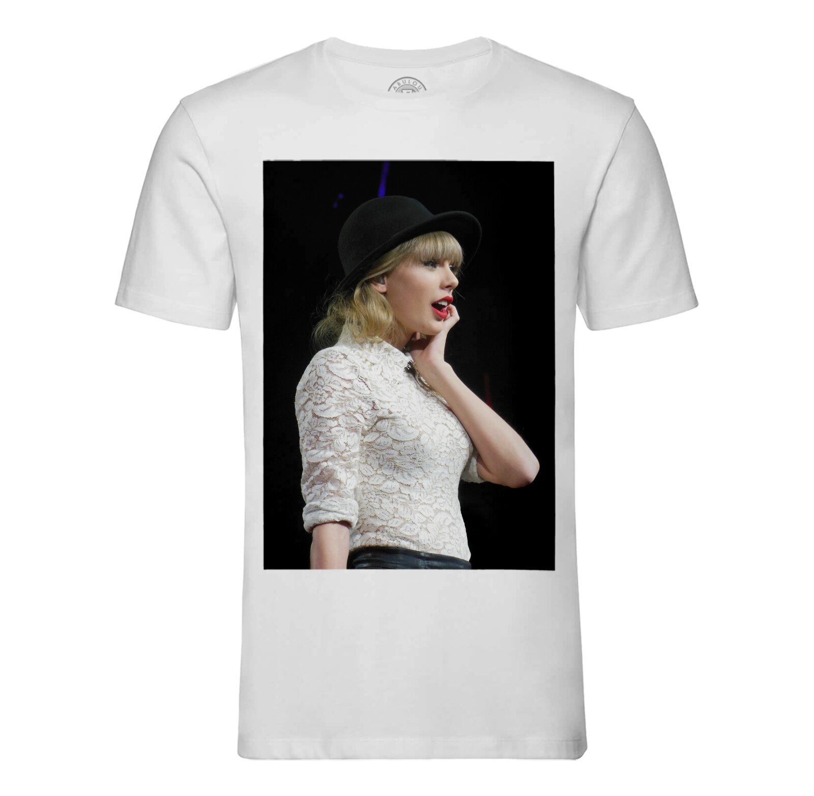 T-Shirt Homme Col Rond Taylor Swift Spectacle Chapeau Photo De Star Célébrité Musique