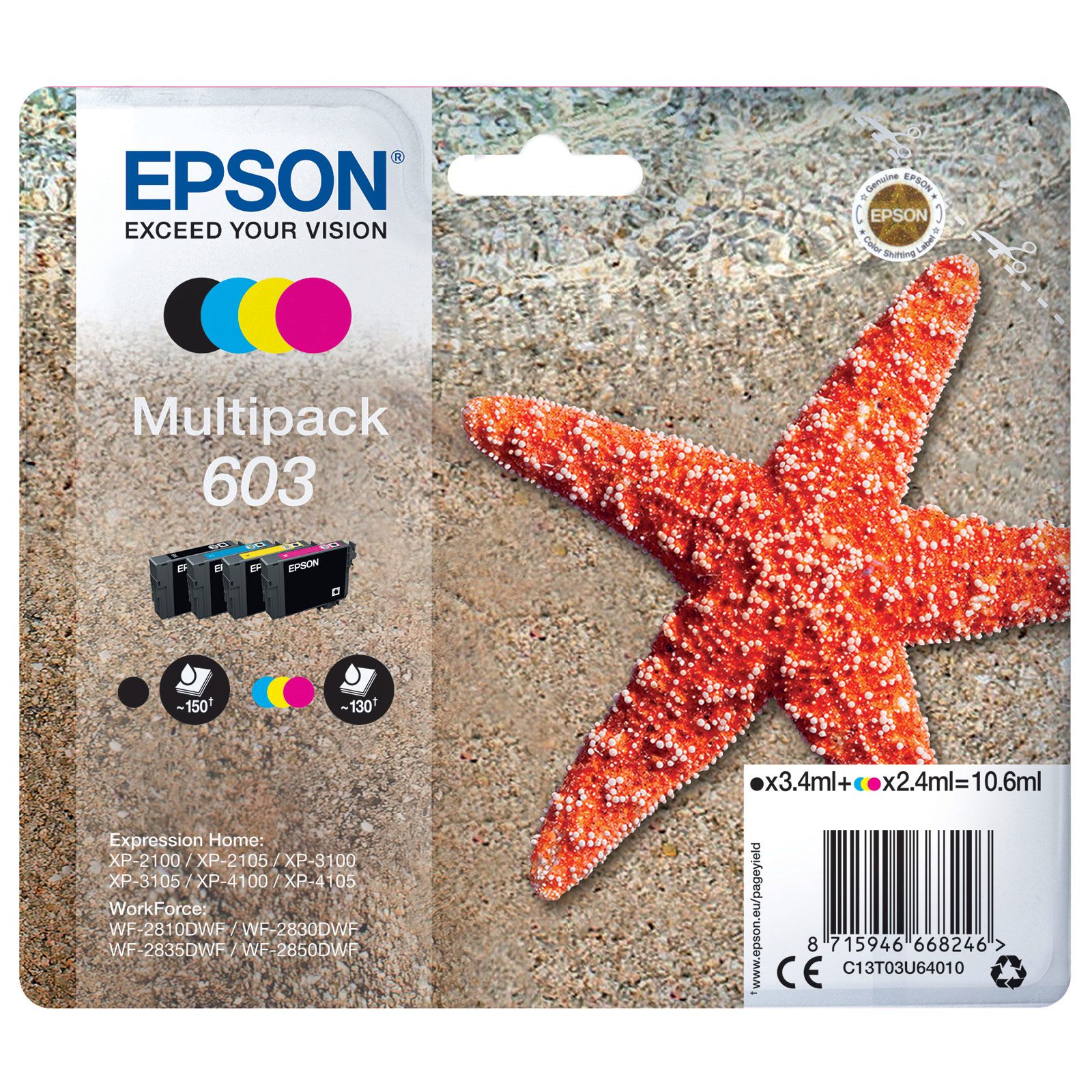 Cartouche D'encre Epson C13t03u14020 b3 603 Etoile De Mer Epson La Cartouche D'encre - vue 3