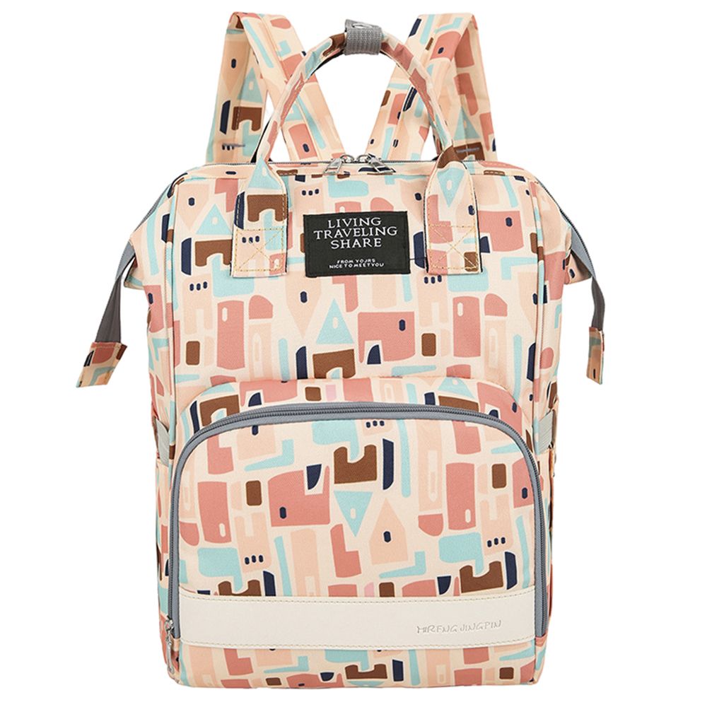  - Flameer Sac À Langer Sac À Dos Mommy Sacs Multifonctions Grande Capacité Plaid Rose