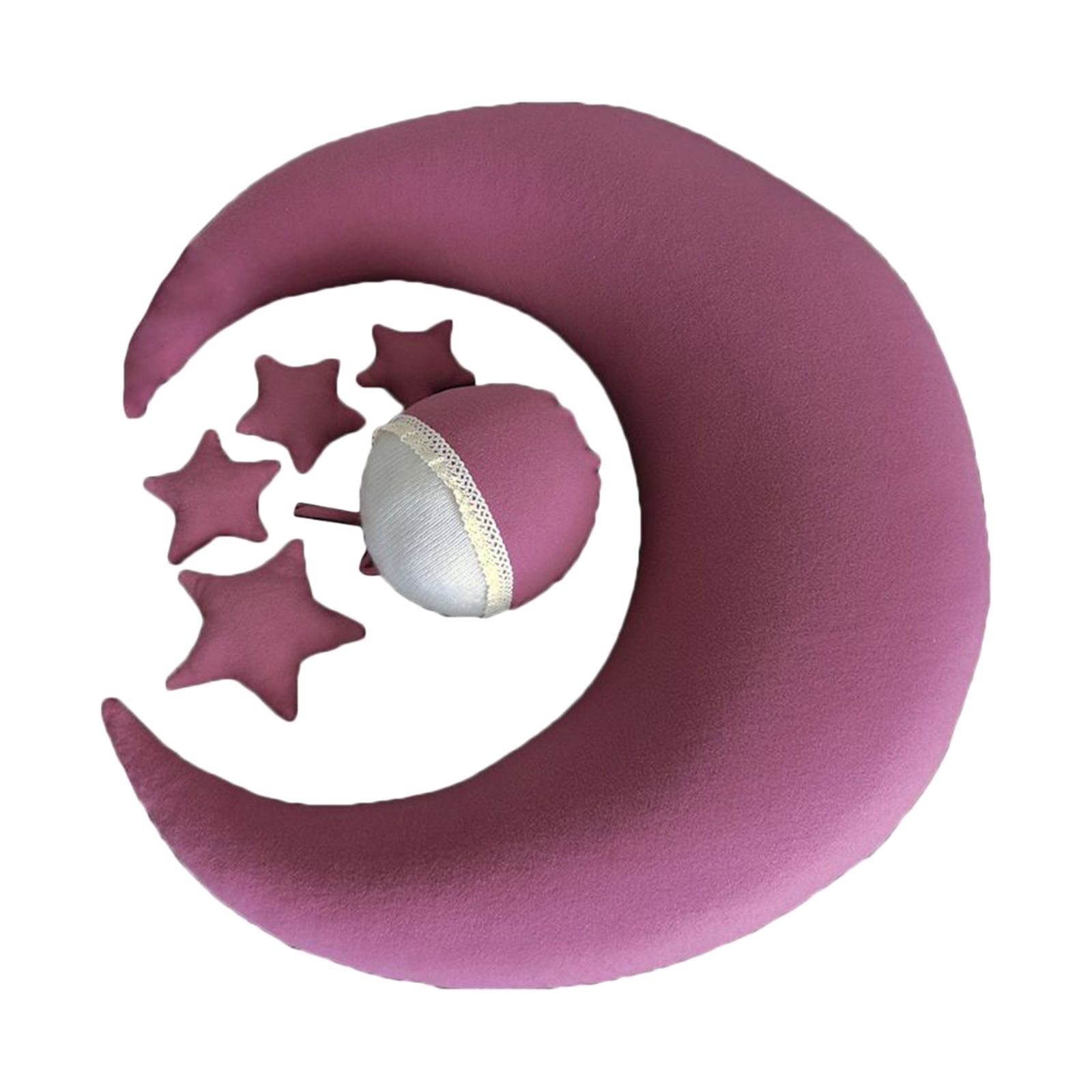  - Ffityle Pose D'oreiller Accessoires De Tir Mignons Moon Star Hat Set Pour Garçons Filles Rose Rouge
