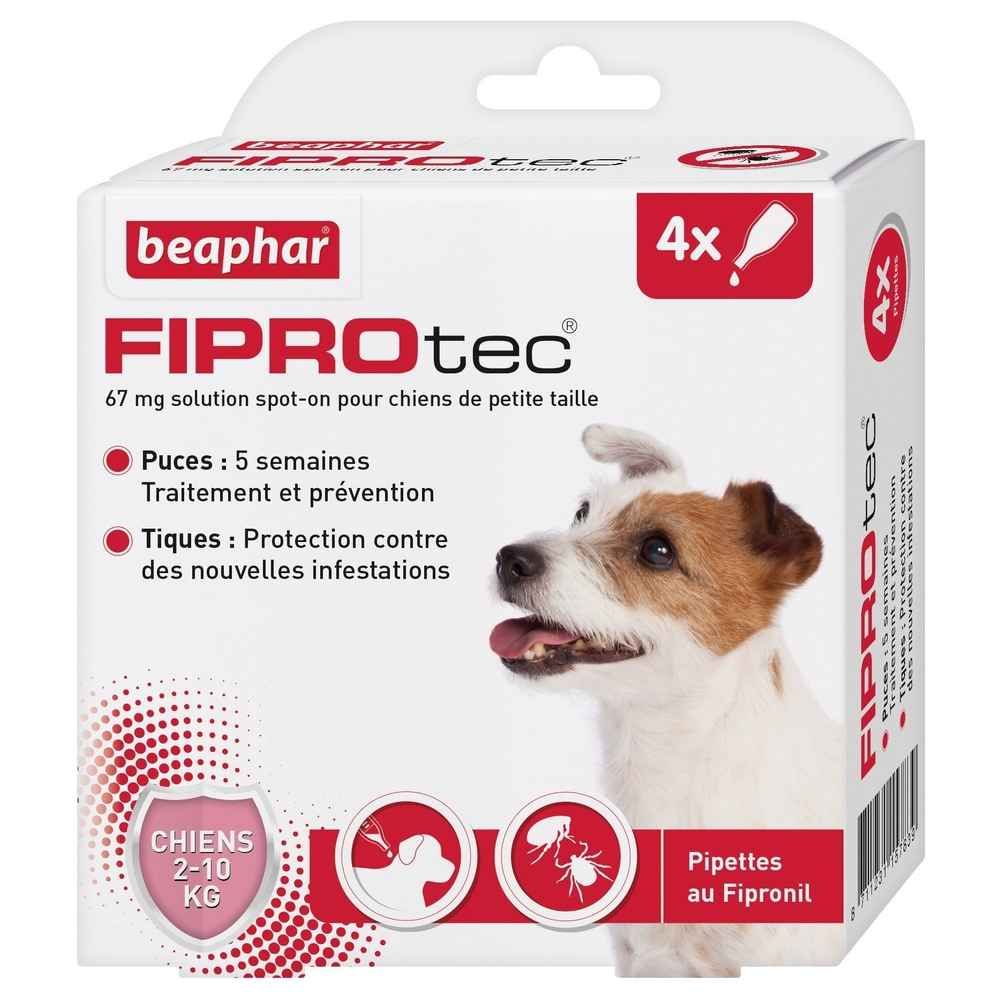 Beaphar - Pipettes Antiparasitaires Fiprotec Pour Petit Chien - X4