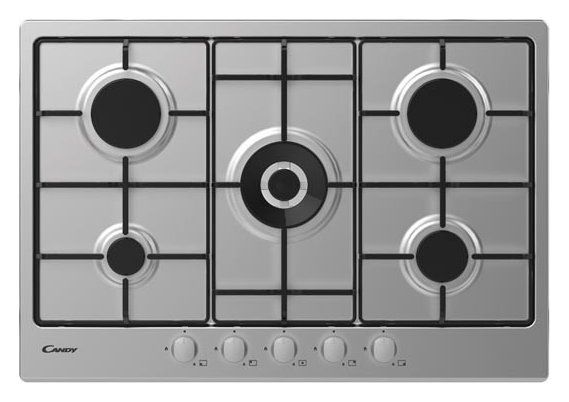 Candy CHW74WX Plaque de cuisson Gaz 75 cm 5 foyers Inox