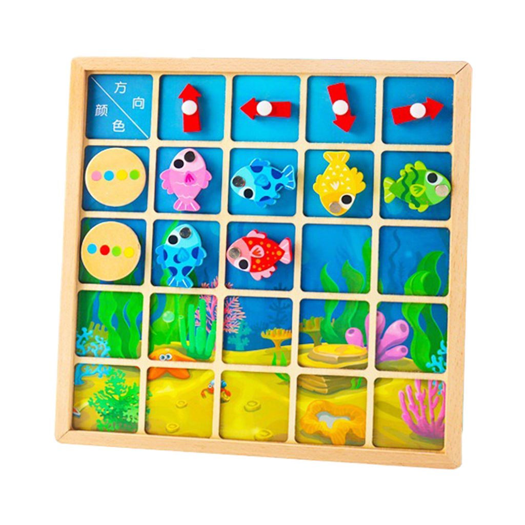  - Puzzle Conseil Sensoriel Direction Flèche Cognitive Poisson Magnétique Intelligence Éducative Motricité Fine Jeu De Coordination ¿Il-Main