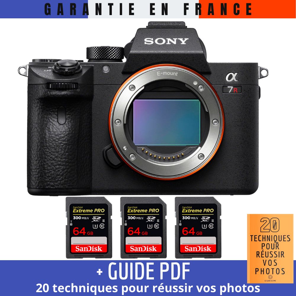 Sony a7R IVa Nu + 3 SanDisk Extreme PRO UHS II SDXC 300 MB/ + Guide PDF 20 TECHNIQUES POUR RÉUSSIR VOS PHOTOS