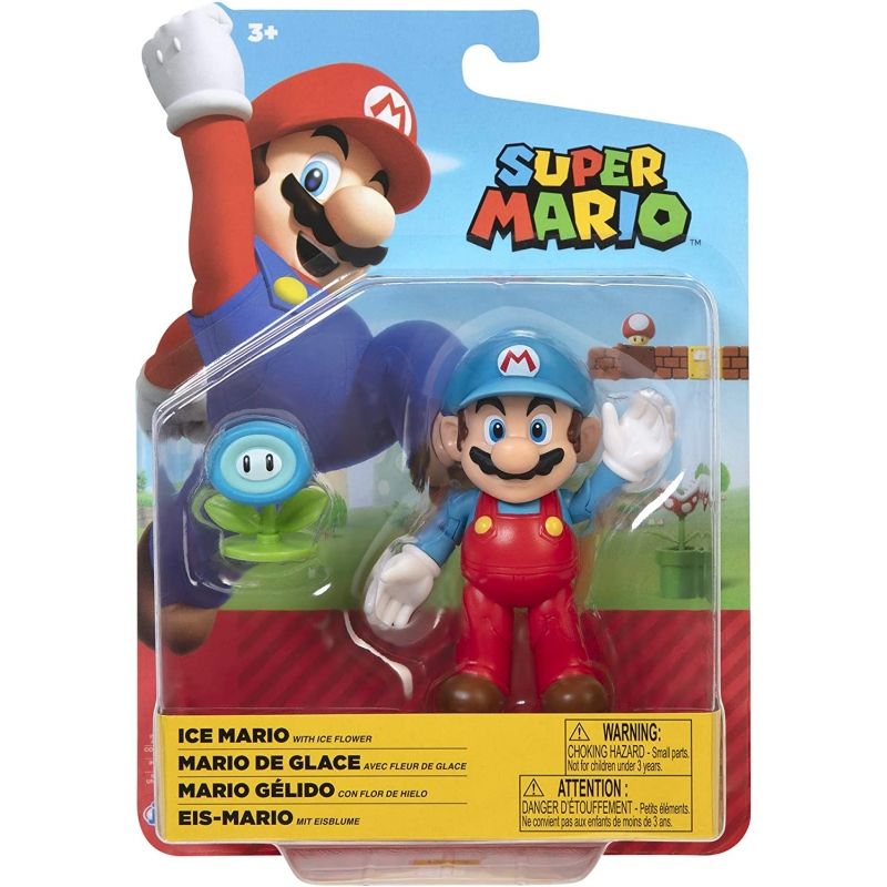 Nintendo Jakks Super Mario Figurine Eis Mario Avec Fleur De Glace 10 Cm