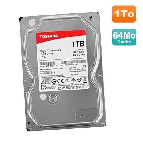 Disque Dur Interne Toshiba Disque Dur 1to Sata Iii 3.5" Toshiba P300 Hdwd110uzsva 7200rpm 64mo