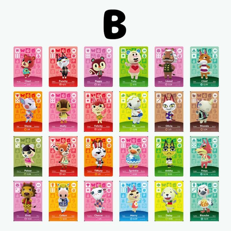 Lot 24 Mini Cartes Nfc De 25 A 48 Pour Amiibo Animal Crossing New Horizon Compatible Nintendo Switch Switch Lite Wii U New 3ds