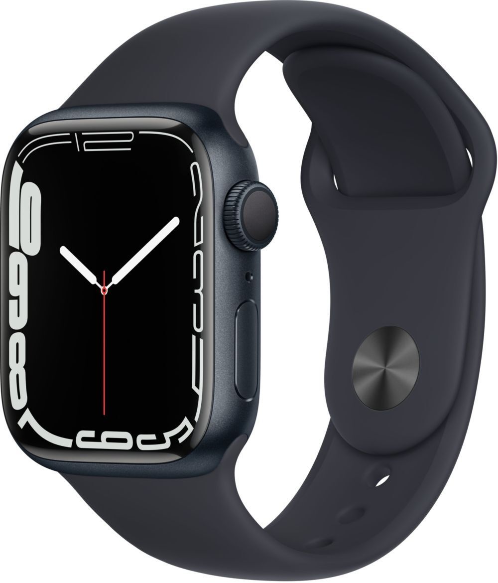 Apple Watch Series 7 (GPS) - Boitier 41 mm Aluminium Noir Minuit avec Bracelet Sport Noir Minuit